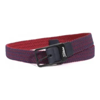 TITLEIST Polyester Synthetic Leather Leather Belts Men's Red Width 3.5CM