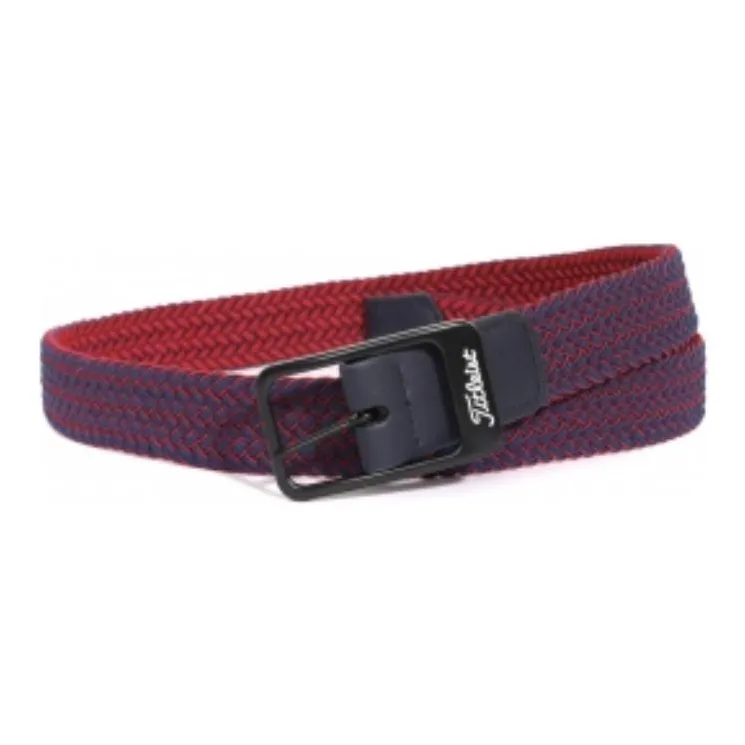 TITLEIST Polyester Synthetic Leather Leather Belts Men's Red Width 3.5CM-0