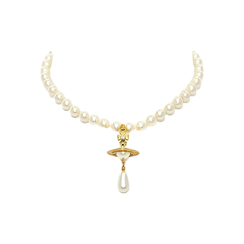 Vivienne Westwood One Row Pearl Drop Choker-0