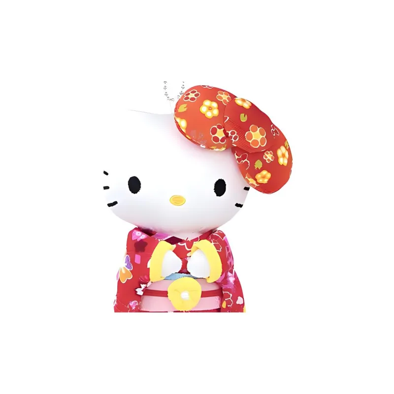 Sanrio Red Bowknot Kimono Kitty Dolls Plush Pendant Trumpets High-2
