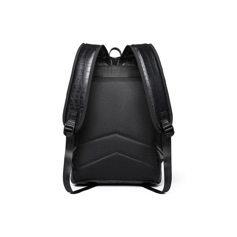 Ceion Keust PU Fabric Backpack Regular Unisex Crocodile Pattern/Diamond Pattern-3