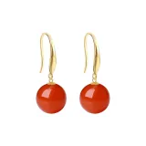 10MM Southern Red Agate Earrings[Bold Thickened Sleep Style]