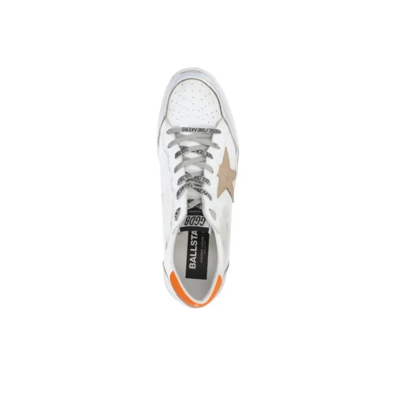 Golden Goose Super Star Low Top Skateboard Shoes Men's White Orange-2