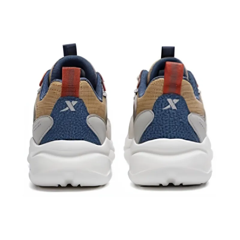 XTEP Cushioning Anti Slip And Wear Resistant Low Top Chunky Sneakers Men's Gray Blue-3