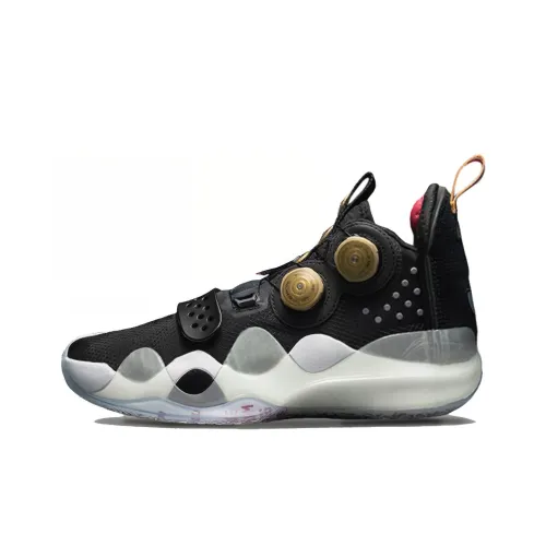 LiNing WOW 8 Retirement Night Cushioned Slip Resistant Mid Top Basketball Shoes Men's Black