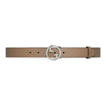 GUCCI Leather Leather Belts Women's Light Brown -