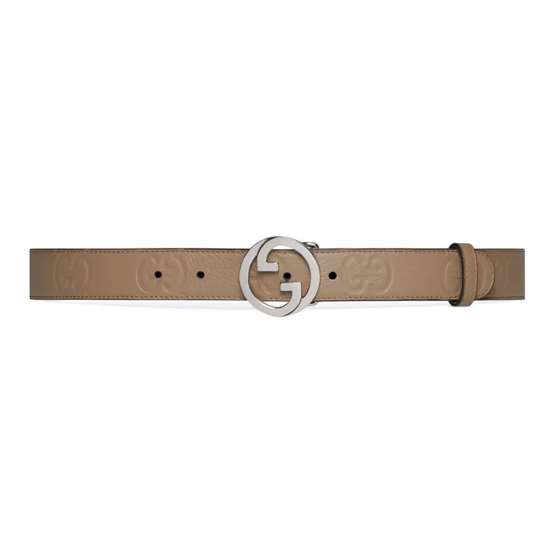 GUCCI Leather Leather Belts Women's Light Brown --0