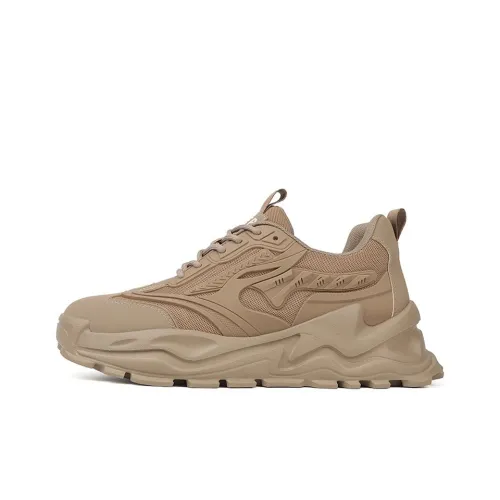 JEEP SPIRIT Anti Slip And Wear Resistant Height Increasing Warm Low Top Chunky Sneakers Men's Brown