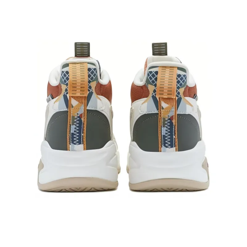 XTEP Anti-Slip Wear-Resistant High-Top Casual Shoes Men's White Multicolor-2