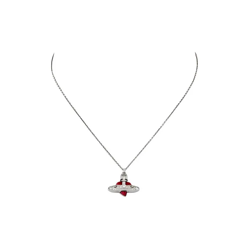 Vivienne Westwood Brass, Silver Plated Necklaces Unisex Silver Red-1