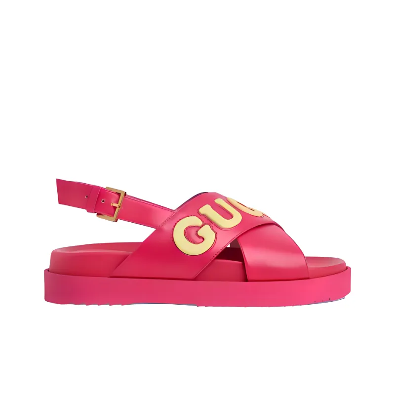 GUCCI Women's Crossover Sandal 'Pink' Women's-2