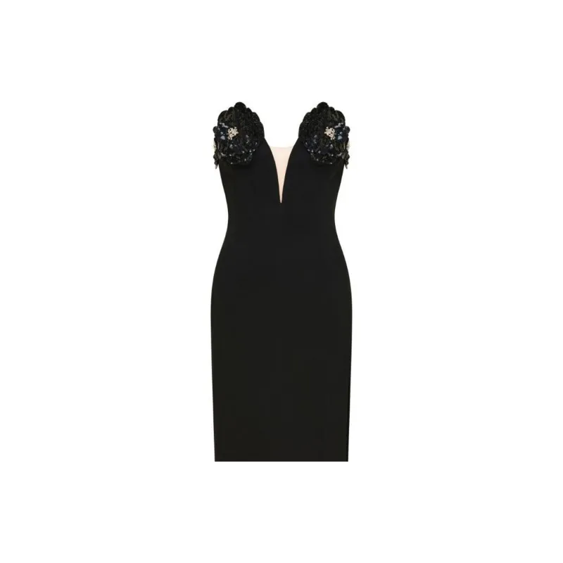 RACHEL GILBERT Bowie Floral appliqué Midi Dress-5