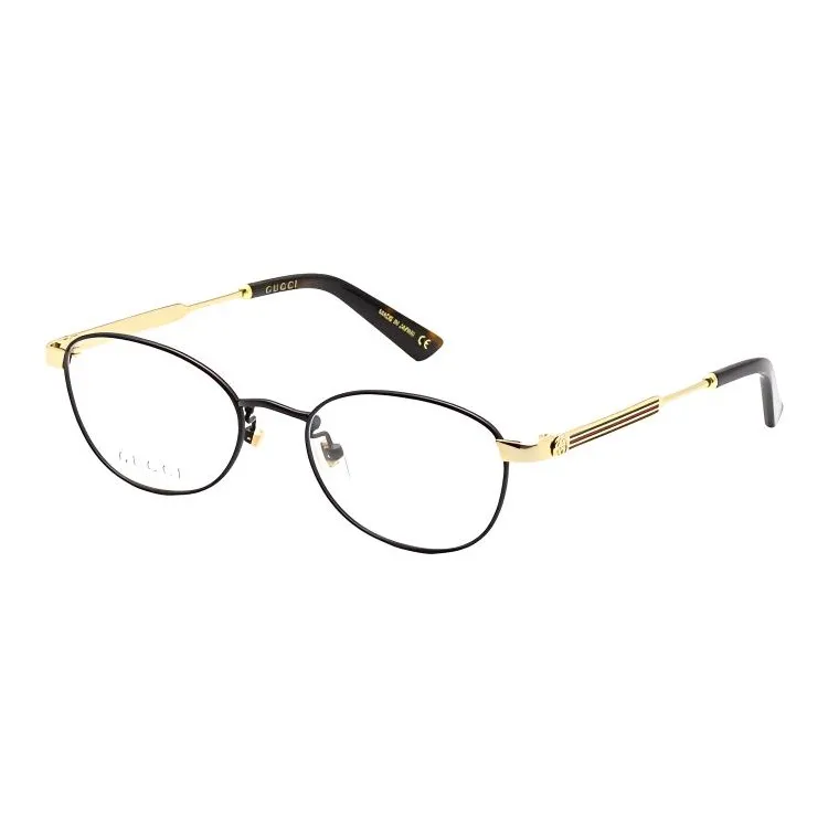 GUCCI Eyeglass Frames Unisex Black Gold Tortoiseshell-0