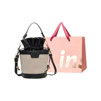 WHEELY BABY+ Oxford With PU Handbag Regular Women's Black/Brown