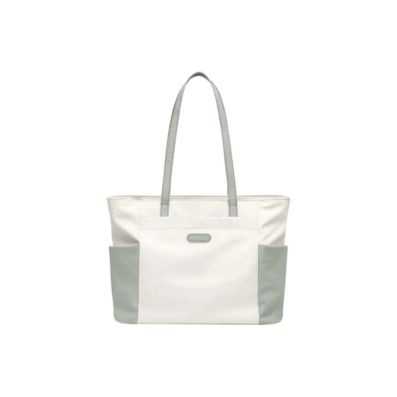 GOLF Fabric Tote Bag Shoulder Bag Large Size Women's Apricot With Khaki/Light Green-6