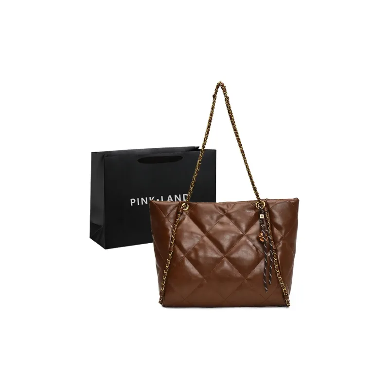 PINK·LAND PU Tote Bag Shopping Bag Crossbody Bag Shoulder Bag Women's Brown/Black/Coffee/Ecru-0