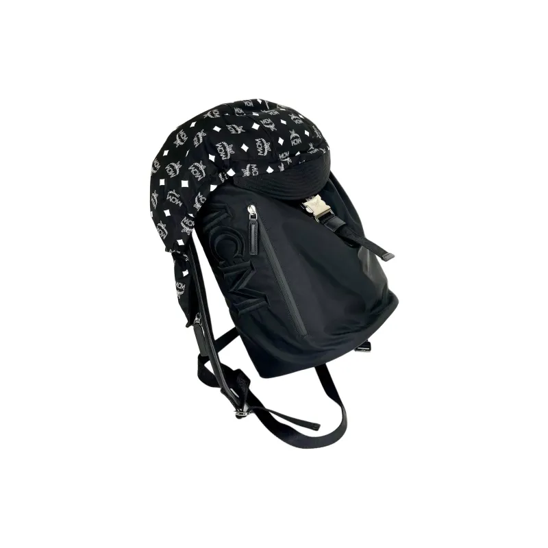 MCM Nylon Backpack Women's Black-2