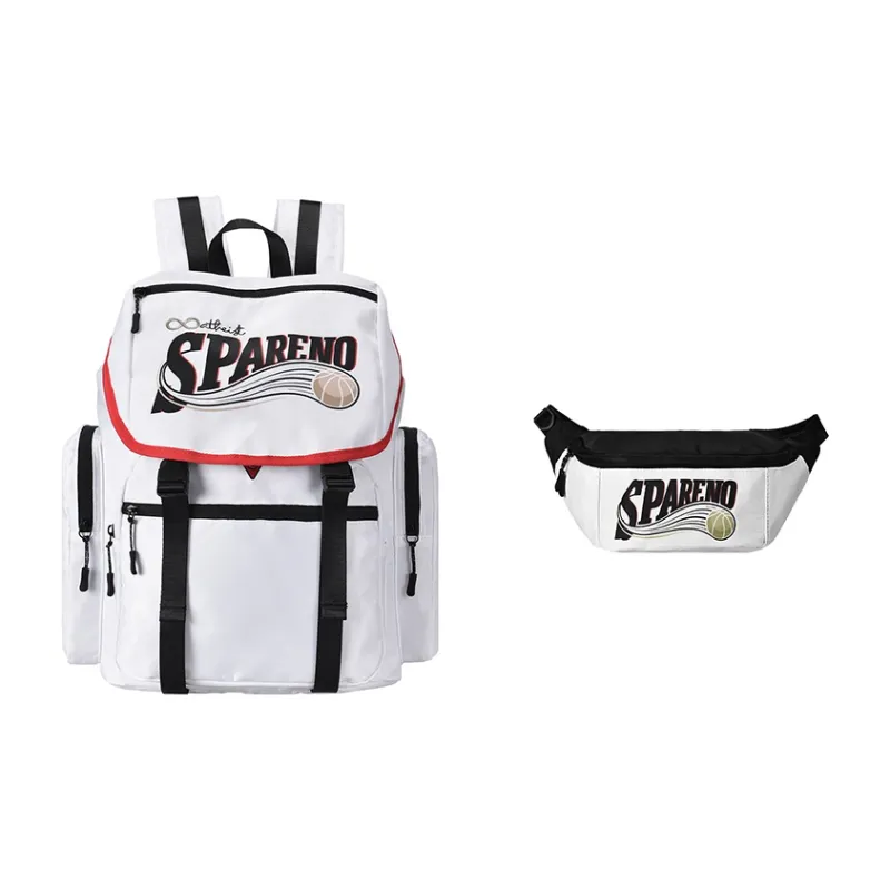 Spare No Pains. Polyester Student Backpack Travel Backpack Unisex White-12