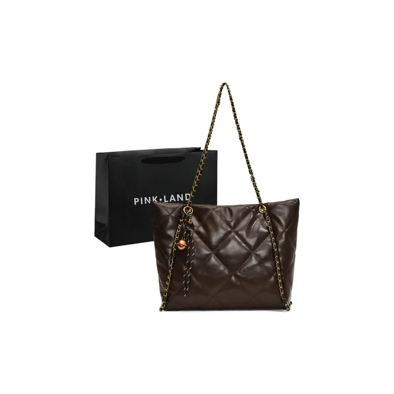 PINK·LAND PU Tote Bag Shopping Bag Crossbody Bag Shoulder Bag Women's Brown/Black/Coffee/Ecru-14