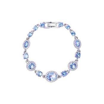 GIVENCHY Blue Crystal Bracelets Unisex Silver