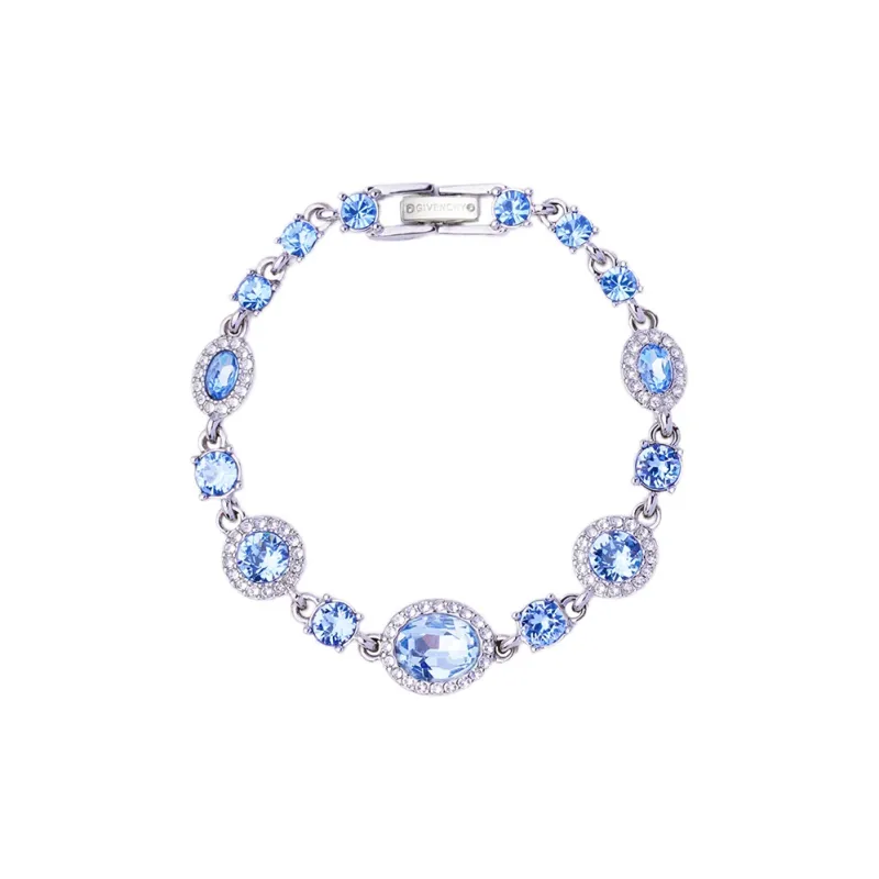 GIVENCHY Blue Crystal Bracelets Unisex Silver-0