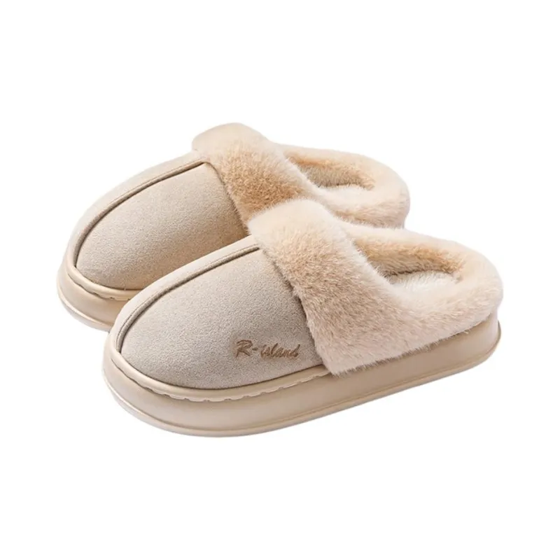 Yu Pu Cotton Slipper Fall And Winter Indoor Quiet Plush Warm Platform Slip Resistant Padded Shoes For Students-0