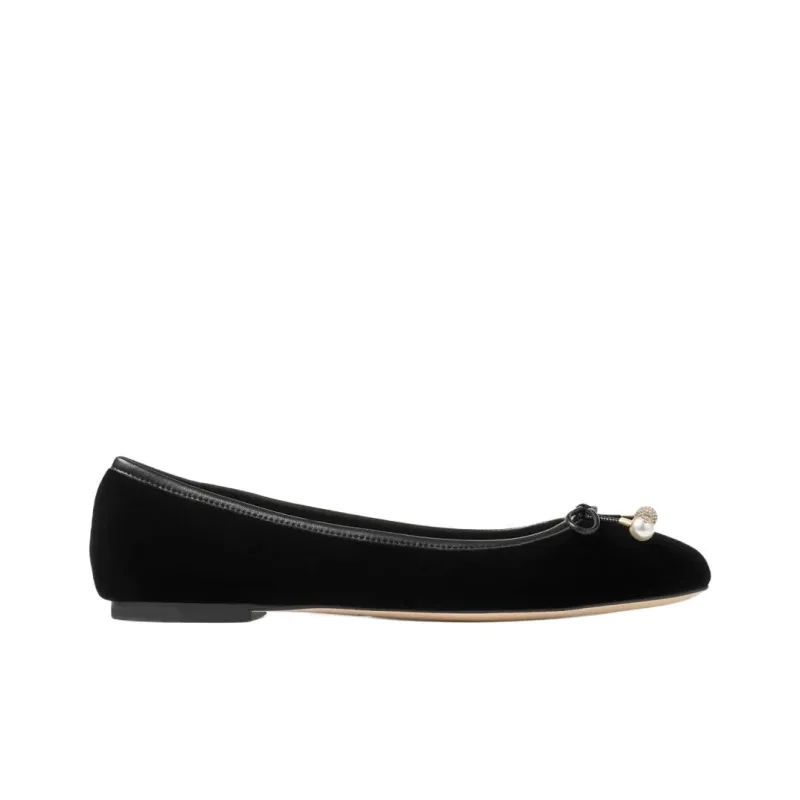 Jimmy Choo Elme FLAT Casual Single Shoes Women's Black-1
