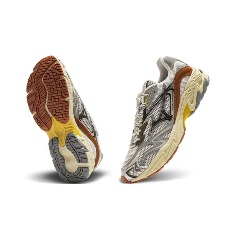 Mizuno ADVENTURE Durable Breathable Low-Top Chunky Sneakers Unisex Silver Brown-3