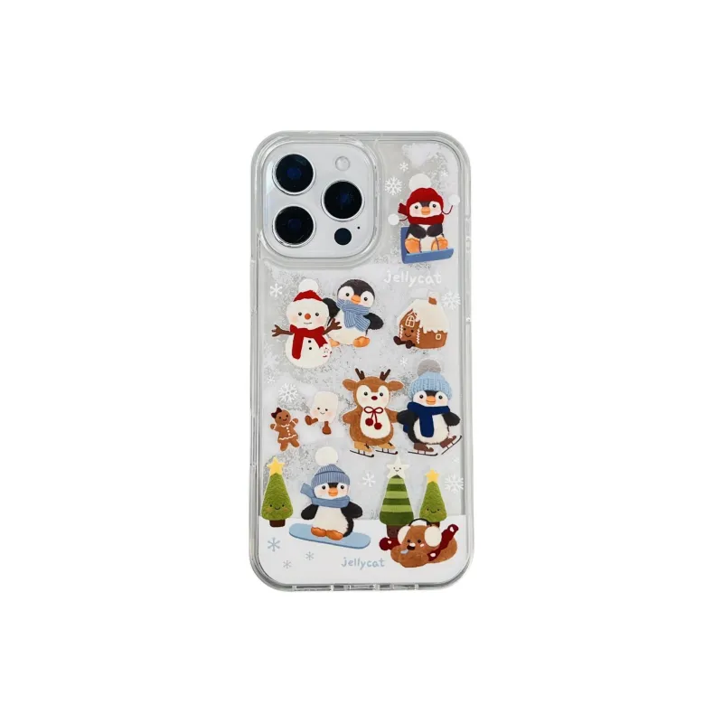 Wei Xin Acrylic Material Transparent Lava Penguin Phone Cases Compatible With IPhone 16/15 Pro Max/Apple 13/14 Pro/Max-0