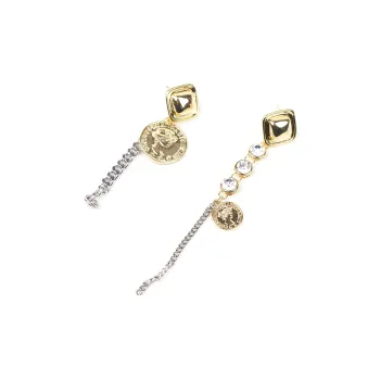 HYMAN KEVIN Alloy Synthetic Cubic Zirconia 925 Sterling Silver Needle Earrings Women's