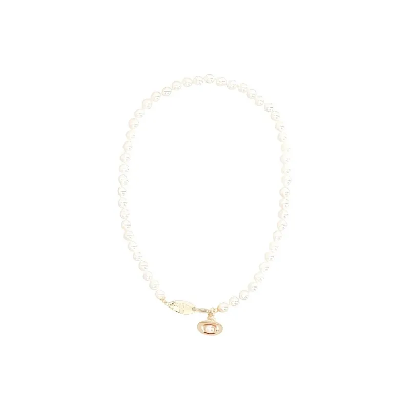 Vivienne Westwood Brass, Pearl, Enamel Necklaces Unisex Gold-3