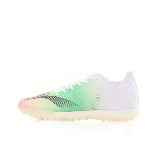 LiNing TF Rubber Broken Studs Indoor Cushioning, Slip Resistant, And Abrasion Resistant Soccer Shoes Men's White Green