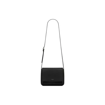 SAINT LAURENT Smooth Leather Messenger Bag Shoulder Bag Crossbody Bag Small Size Women's Black