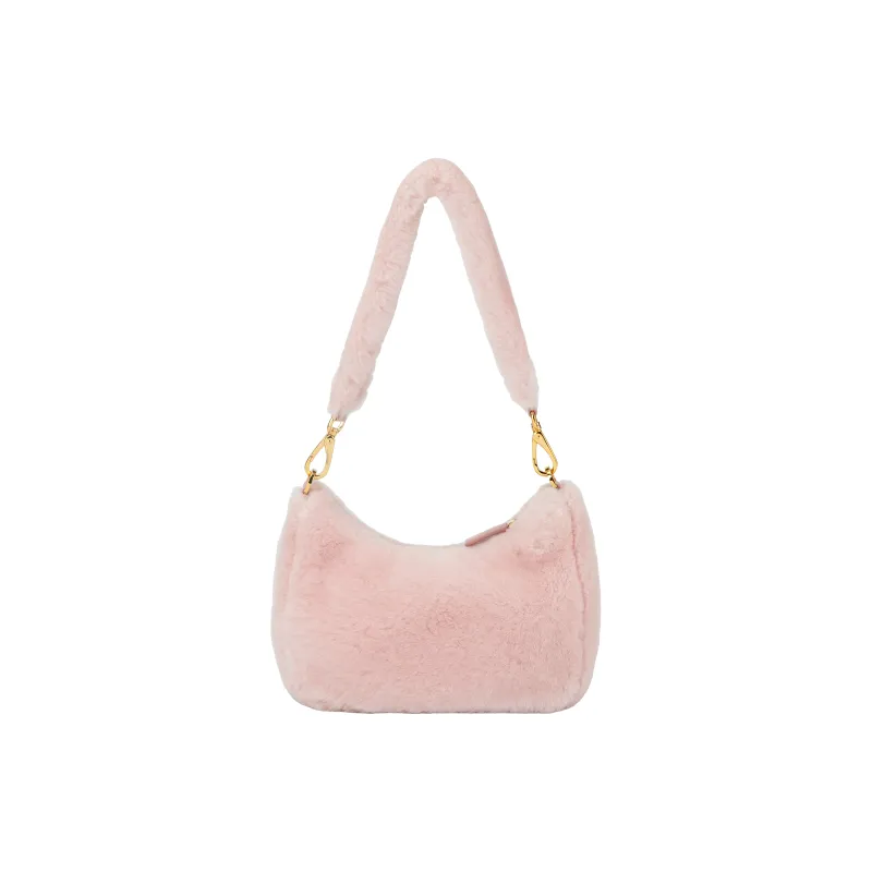 PRADA Plush Shoulder Bag Handbag Crossbody Bag Shoulder Bag Regular Women's Cherry Blossom Pink-4