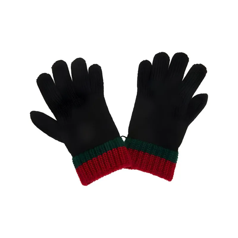 GUCCI Knit Gloves Kids Black-2