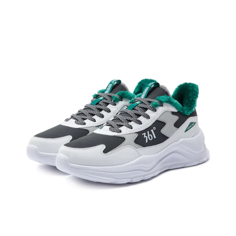 361° Water-Resistant Lightweight Rebound Low-Top Casual Running Shoes Men's White Green-3