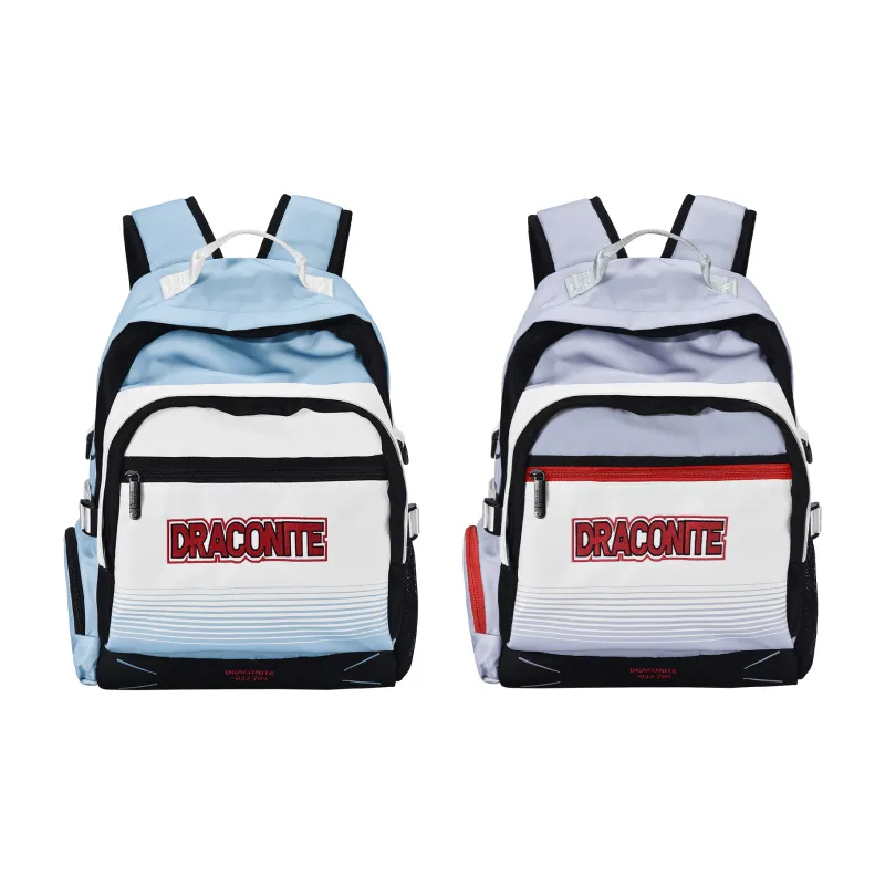DRACONITE Polyester Student Backpack Backpack Multi-Compartment Backpack Unisex Cerulean White-29