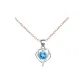 Heart to Heart Necklace[Cross Chain]Blue Zircon