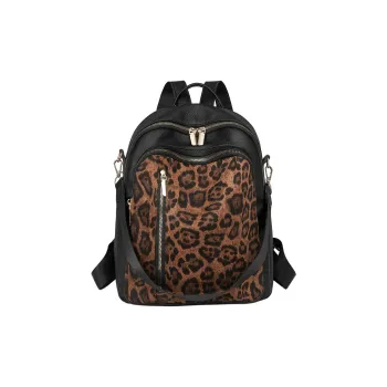 Yalu PU Advanced Large Capacity Trendy Comfort Backpack Medium Size Unisex Black/Brown