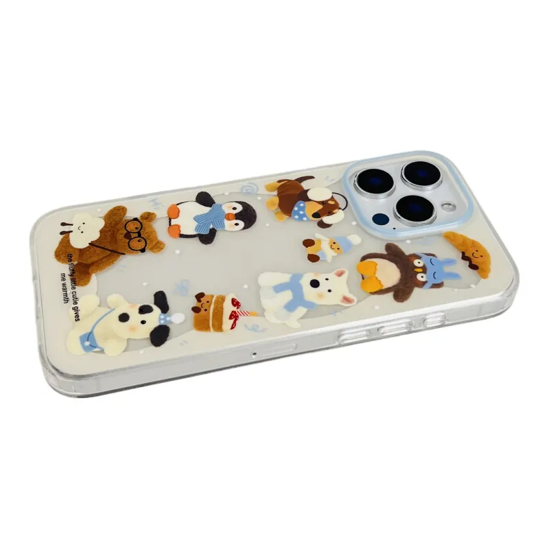 Wei Xin Acrylic Material Scarf Animal Stand Phone Cases Compatible With IPhone 16/15 Pro Max/Apple 13/14 Pro/Max-7