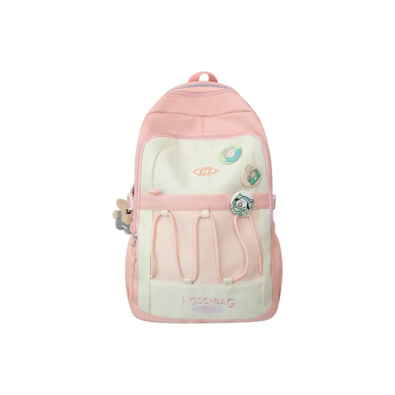 GOBLIN SHARKS 1759 Nylon Backpack Unisex Black Pink/Red/Khaki-4