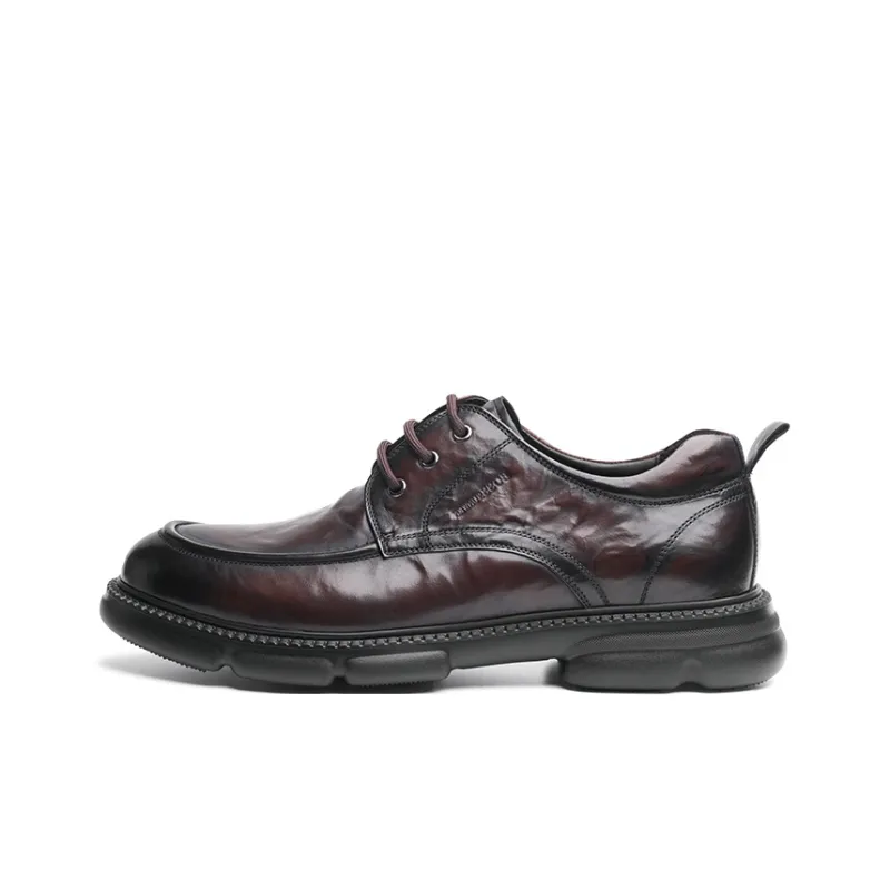 BOSSSUNWEN Dress Shoes Men Low Top Black-4