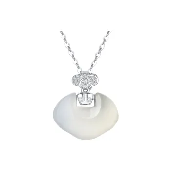 CHOW TAI SENG Chalcedony Elegant Dancing Necklace, Collarbone Chain Women's