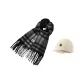 White Black Scarf+Hats & Caps