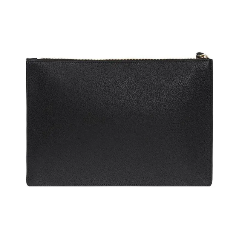 VERSACE La Medusa Calfskin Wrist Bag Clutch Men's Black-2