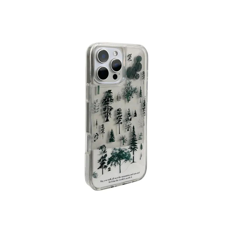 Wei Xin Acrylic Material Pine Tree Snowflake Lava Phone Cases Compatible With IPhone 16/15 Pro Max/Apple 13/14 Pro/Max-1