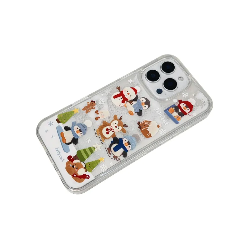 Wei Xin Acrylic Material Transparent Lava Penguin Phone Cases Compatible With IPhone 16/15 Pro Max/Apple 13/14 Pro/Max-3