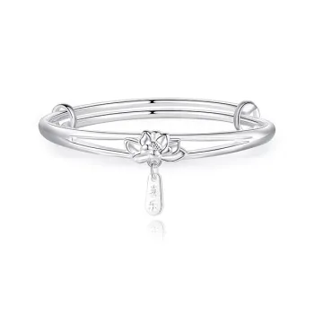 Children's Drawings S999 Fine Silver Bangles Women's