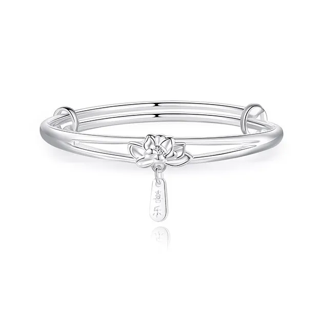 Children's Drawings S999 Fine Silver Bangles Women's-0