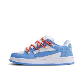 GLO BULL Skateboard Shoes Unisex Low Top Double Strap White Blue